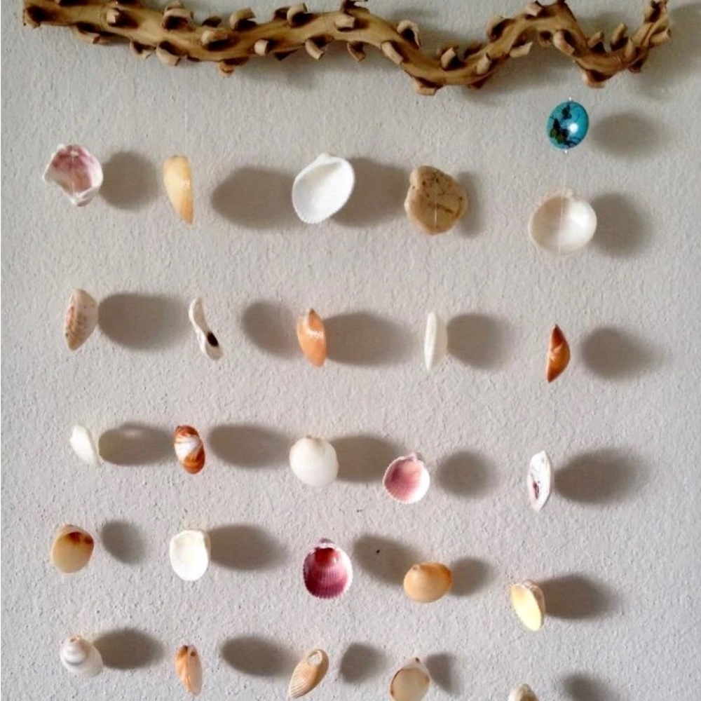 Seashell Hanging Wall Decor - White & Natural Tones